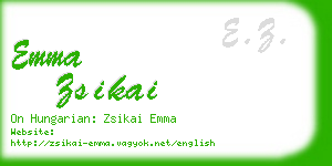 emma zsikai business card